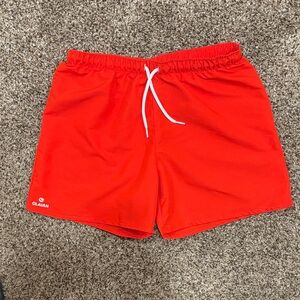 Olian Red Swim Shorts with White Logo